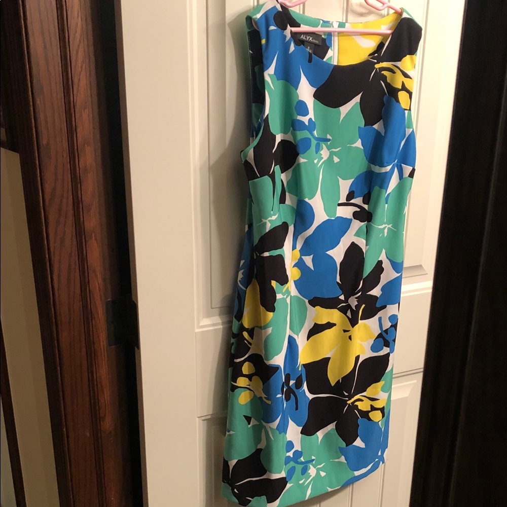 ALYX Sleeveless Floral Shift Dress - Blue, Green, Yellow, Black